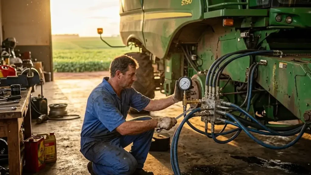 Manutenção hidráulica de colheitadeira: checklist completo para antes da safra